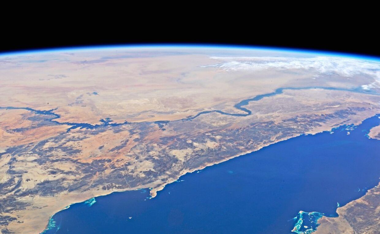 Красное море и река Нил снятые с МКС
