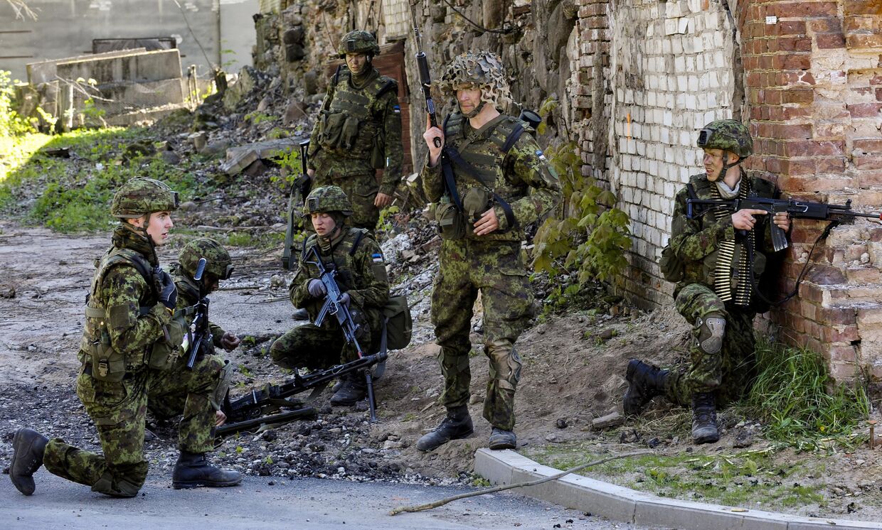 Силы обороны Эстонии совместно с союзниками НАТО во время военных учени