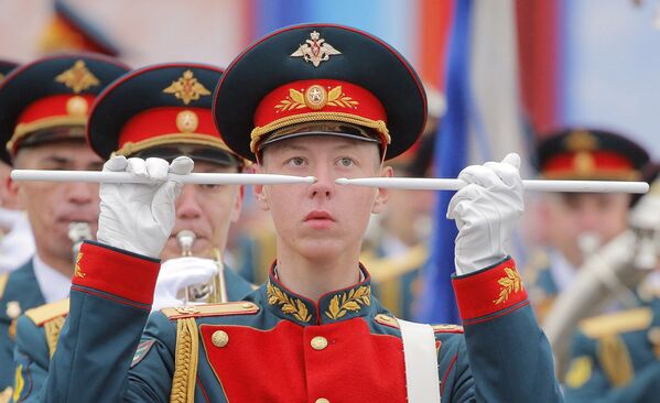Российский военный оркестр на Красной площади