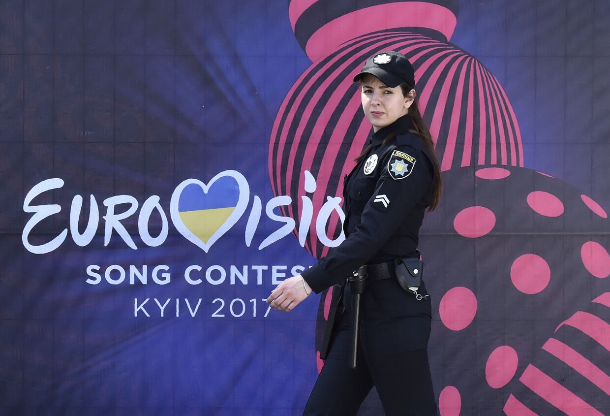 Полицейский патруль в предверии «Евровидения» в центре Киева