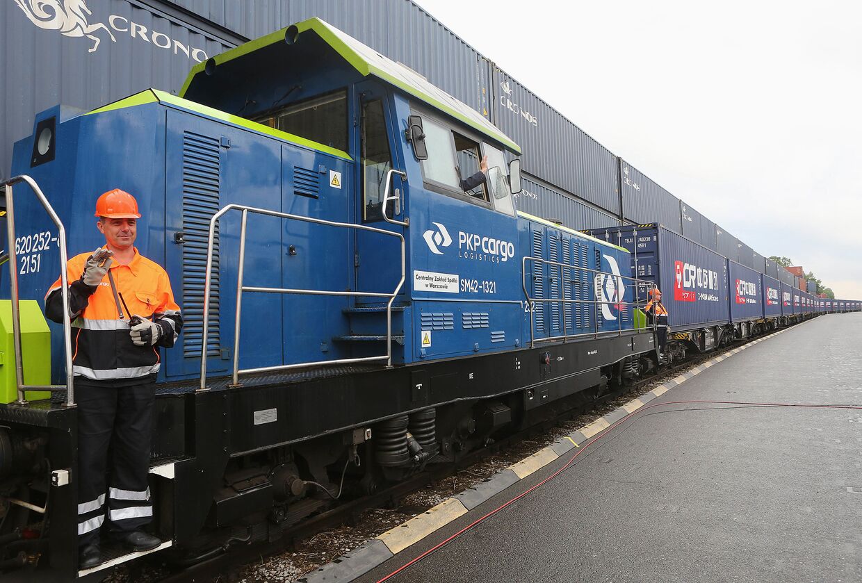 Железнодорожный экспресс, прибывший из Китая в Польшу