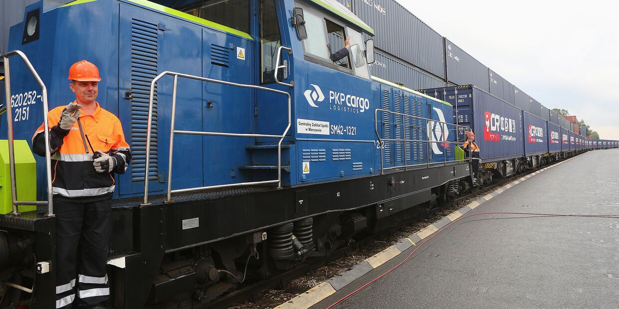 Железнодорожный экспресс, прибывший из Китая в Польшу