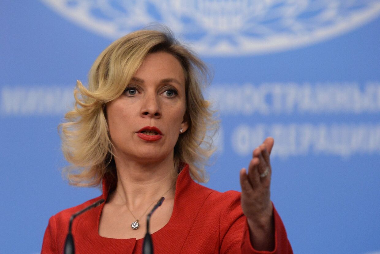 Официальный представитель министерства иностранных дел России Мария Захарова во время брифинга. 18 мая 2017