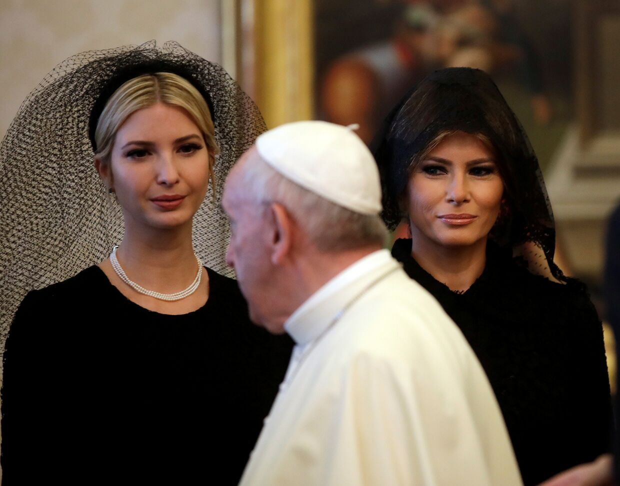 Папа римский Франциск, Иванка Трамп и первая леди США Мелания Трамп