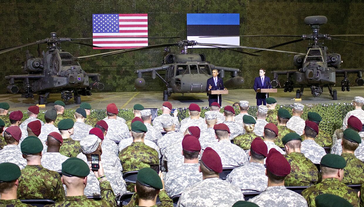 Президент США Барак Обама и премьер-министр Эстонии Таави Рыйвас