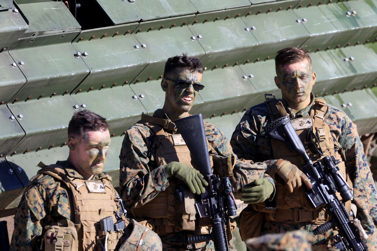 Американские морские пехотинцы во время ежегодных учения НАТО в Латвии