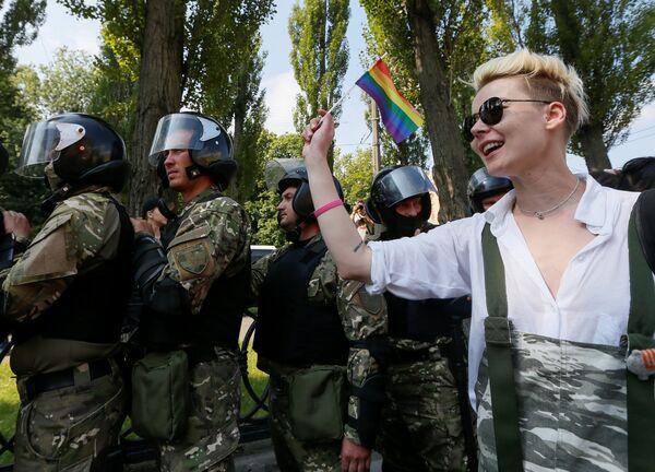 Участник «марша равенства» в Киеве
