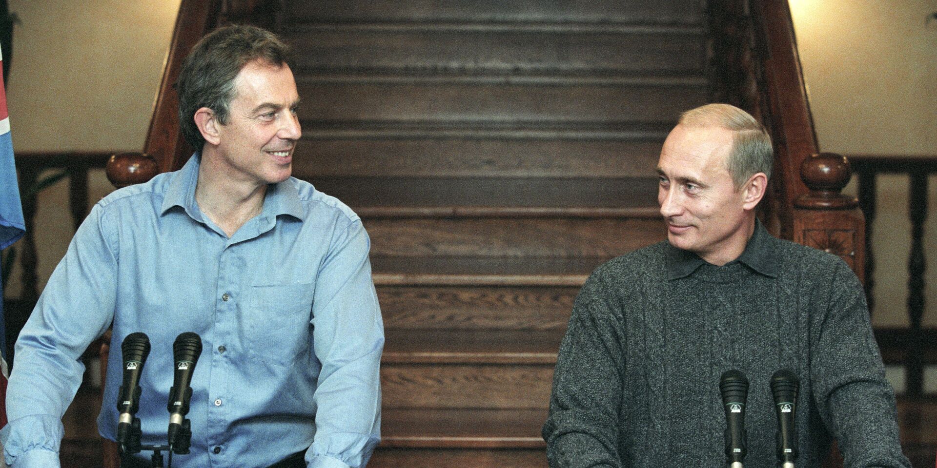 Путин и Блэр на пресс-конференции, 2002 год - ИноСМИ, 1920, 30.12.2022
