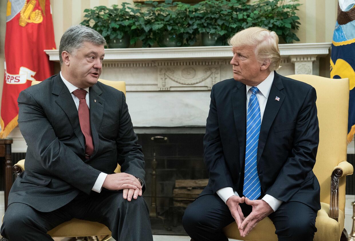 Встреча президента США Дональда Трампа и президента Украины Петра Порошенко в Белом доме
