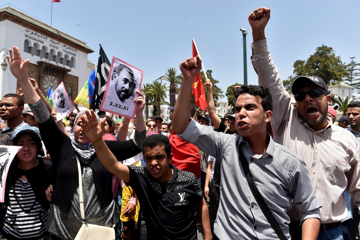 Акция протеста против коррупции и должностных злоупотреблений в Рабате, Марокко