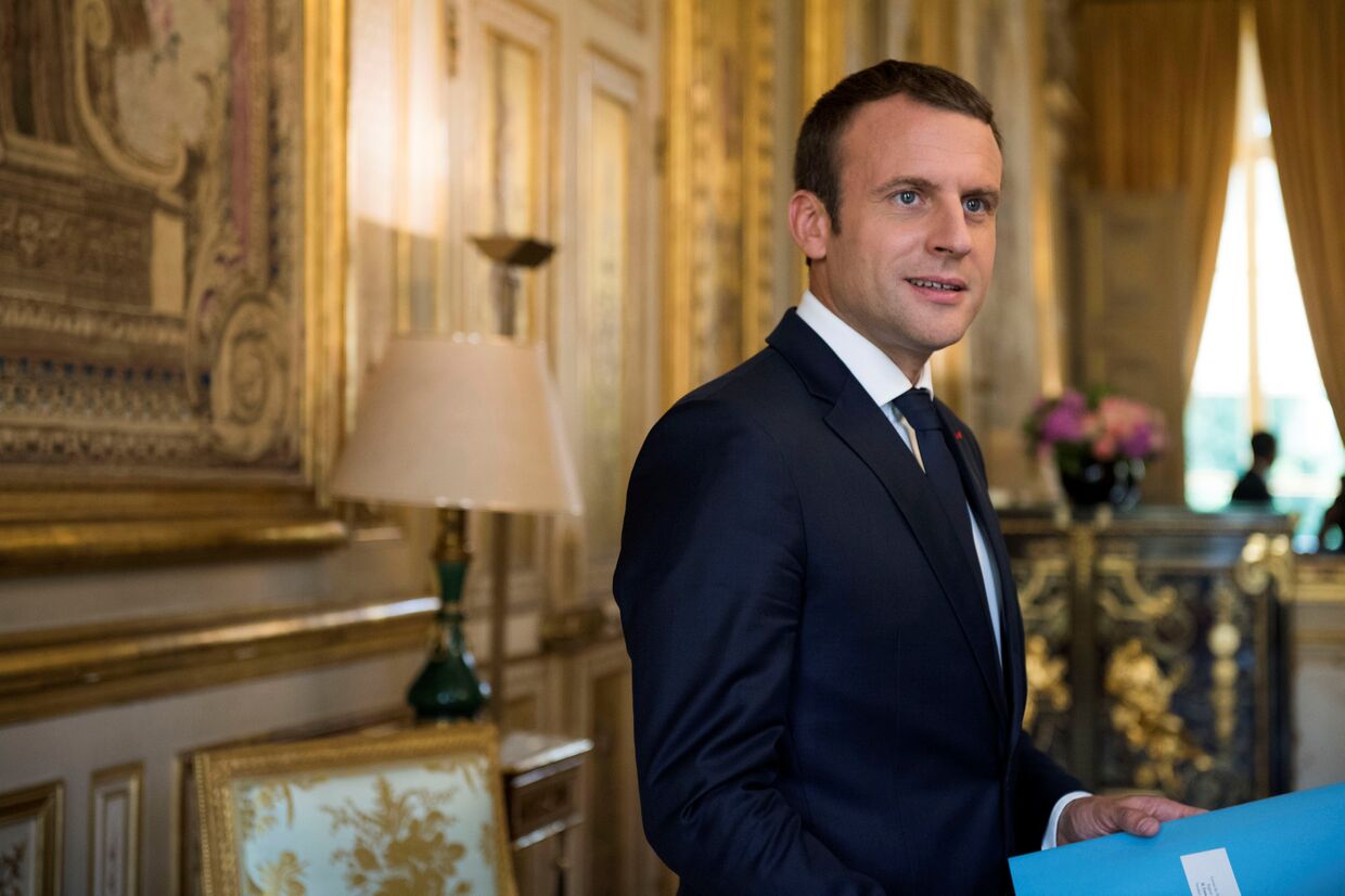 Президент Франции Эммануэль Макрон в Елисейском дворце в Париже