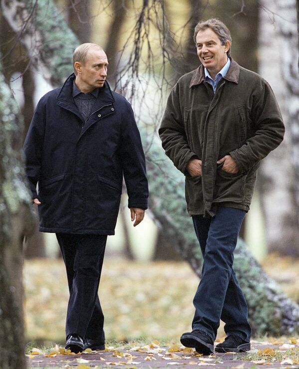 Президент РФ Владимир Путин и премьер-министр Великобритании Тони Блэр