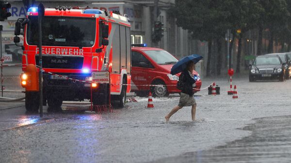 Затопленная улица в Берлине