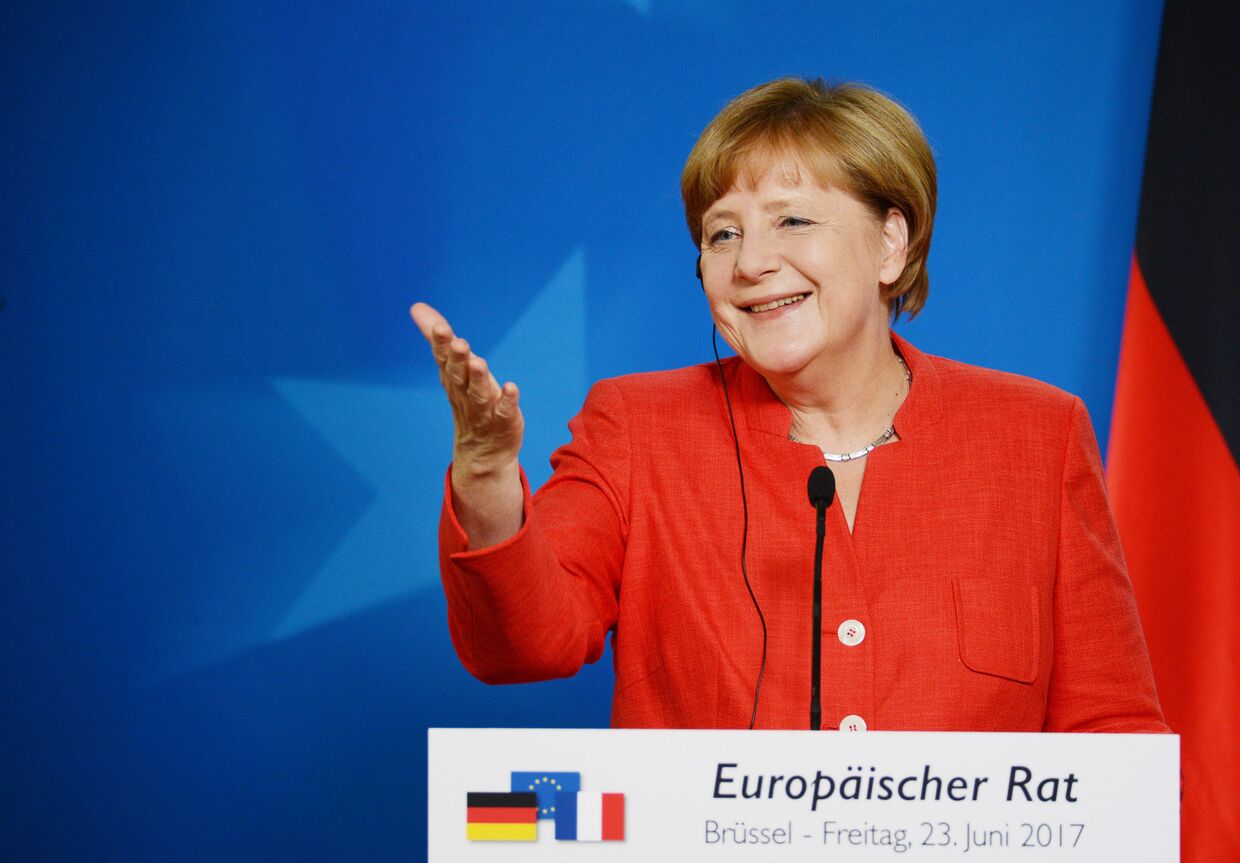 Канцлер ФРГ Ангела Меркель на саммите государств и правительств стран-участниц Европейского союза в Брюсселе. 23 июня 2017