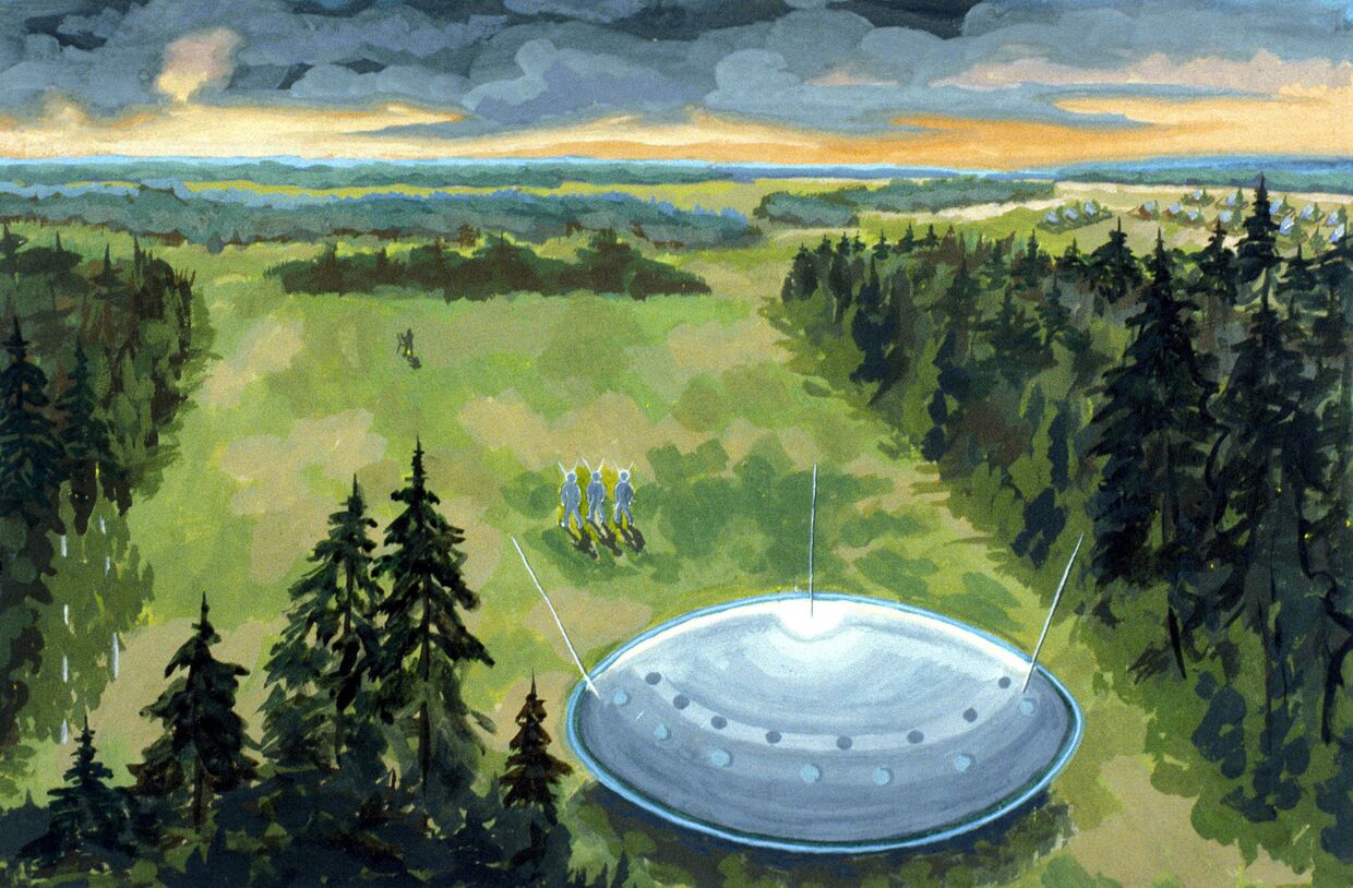 Картина художник Малышева из серии об НЛО