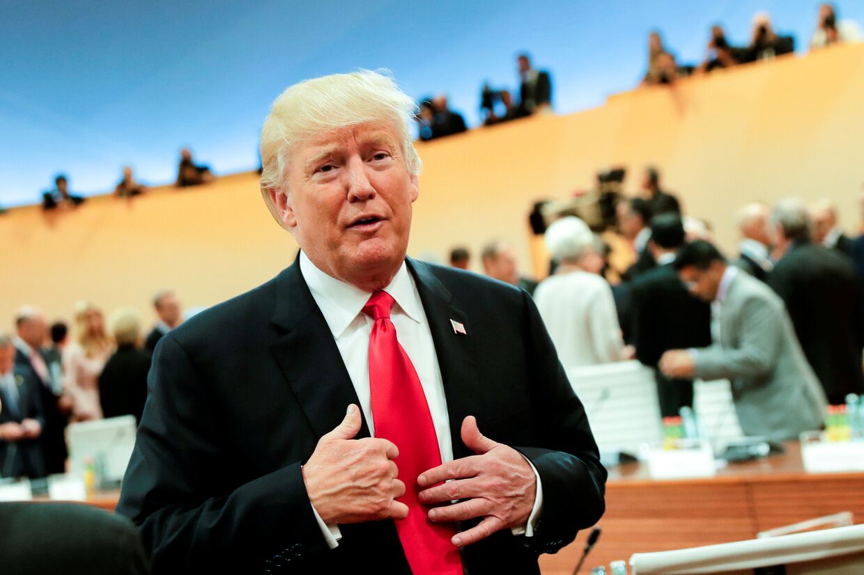 Президент США Дональд Трамп на рабочем заседании на саммите G-20 в Гамбурге