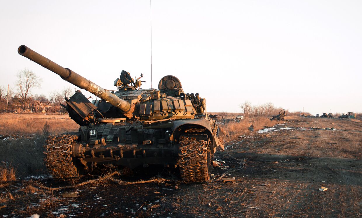 Уничтоженная украинская военная техника на Донбассе