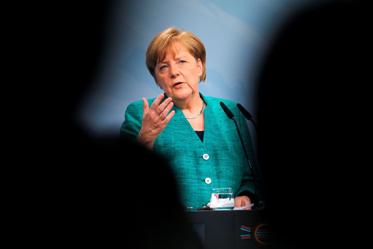 Канцлер Германии Ангела Меркель на пресс-конференции