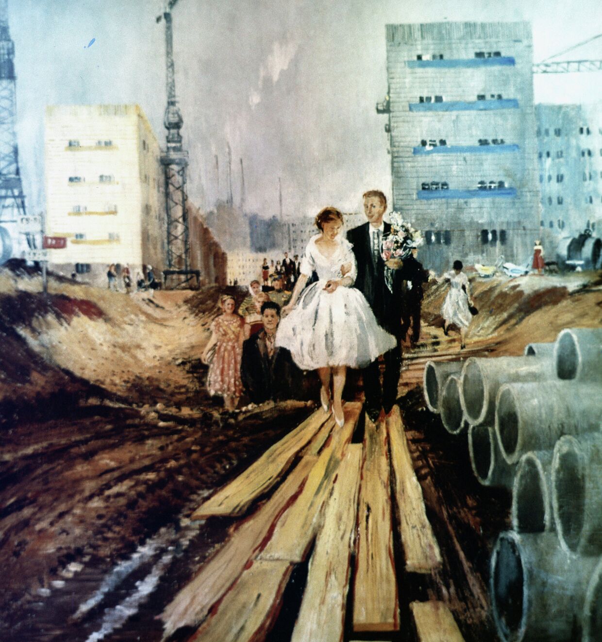 Картина Свадьба на завтрашней улице художника Юрия Пименова
