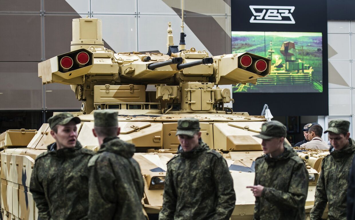 Боевая машина поддержки танков БМПТ-72 на международном военно-техническом форуме Армия-2016