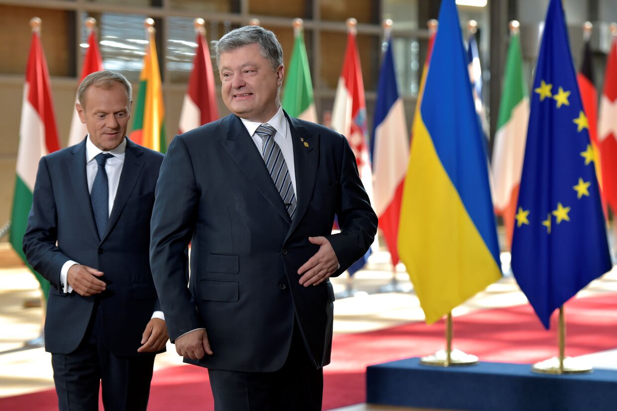 Президент Европейского совета Дональд Туск и президент Украины Петр Порошенко