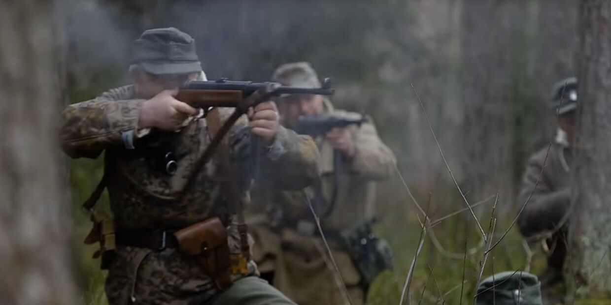 Кадр из фильма Лесные братья. Сражение за Балтию, снятый документалистами НАТО