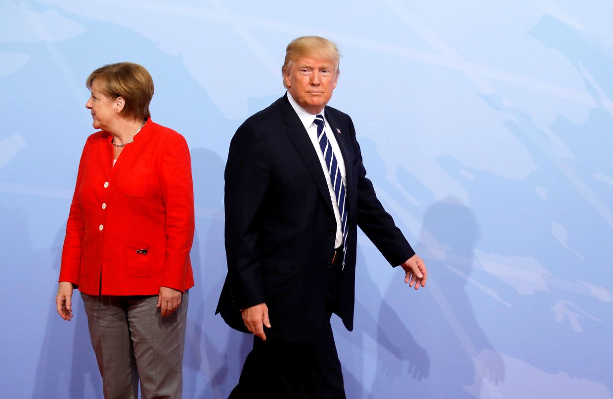 Президент США Дональд Трамп и канцлер Германии Ангела Меркель на саммите G20 в Гамбурге