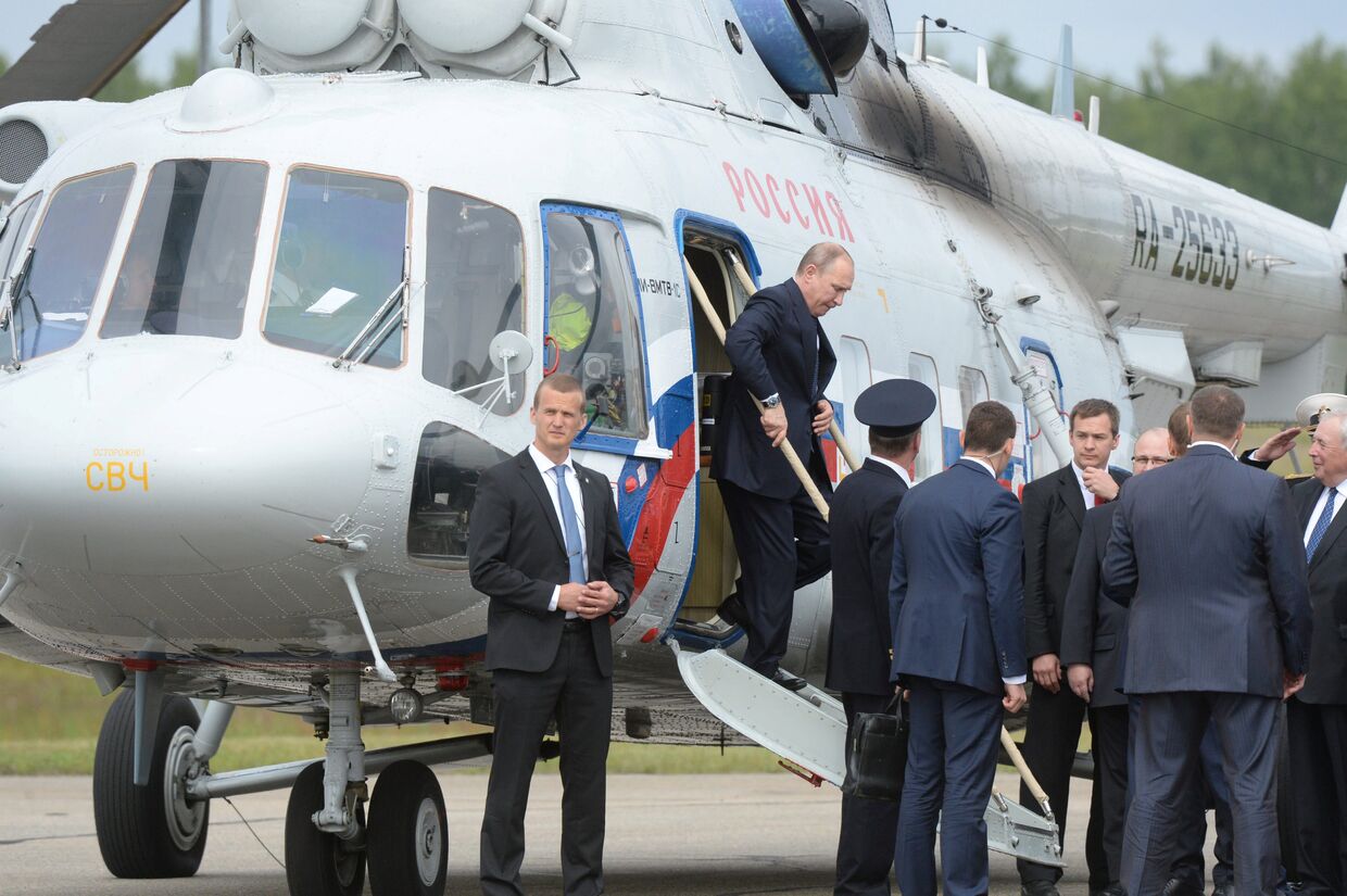 Президент России Владимир Путин в аэропорт Савонлинна в Финляндии