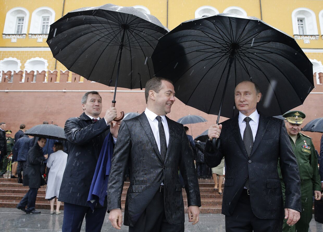 Президент РФ Владимир Путин и председатель правительства РФ Дмитрий Медведев