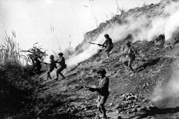 Индийские солдаты во время индо-пакистанской войны