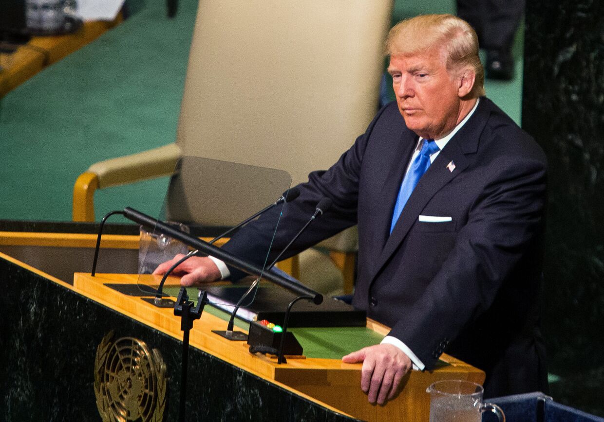 Президент США Дональд Трамп выступает на заседании Генассамблеи ООН