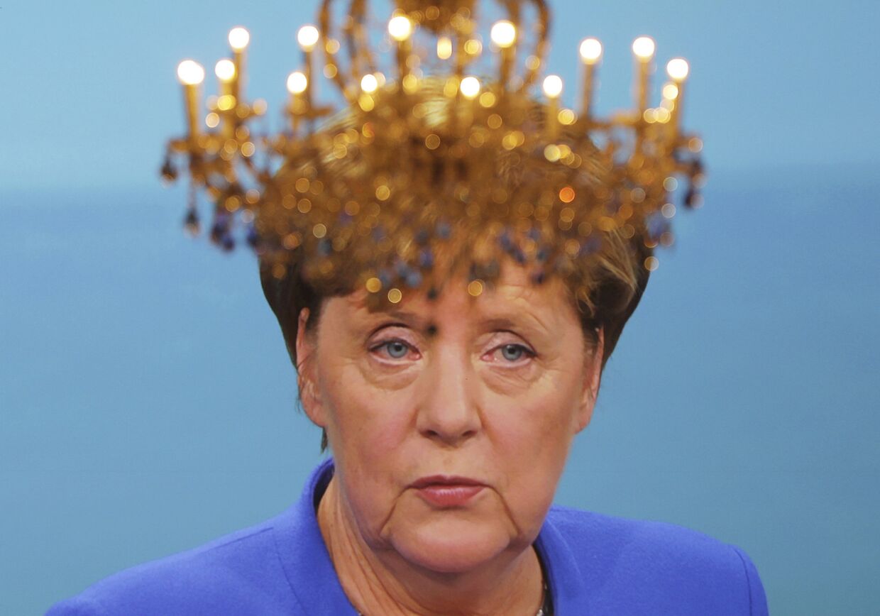 Канцлер Германии Ангела Меркель во время теледебатов