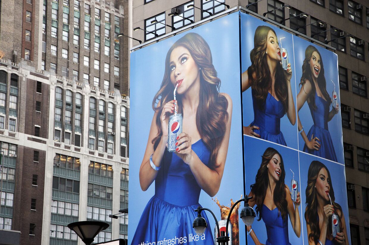 Реклама Pepsi в Нью-Йорке.