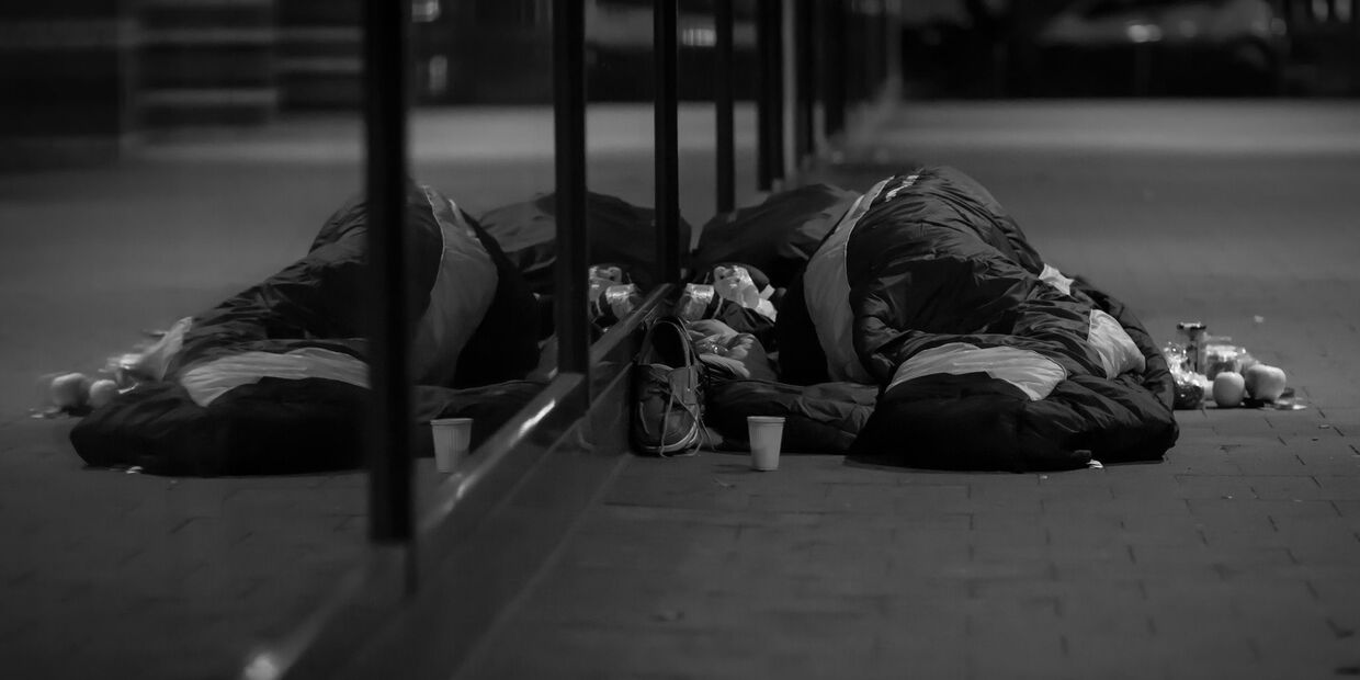 Бездомный в Гамбурге, Германия