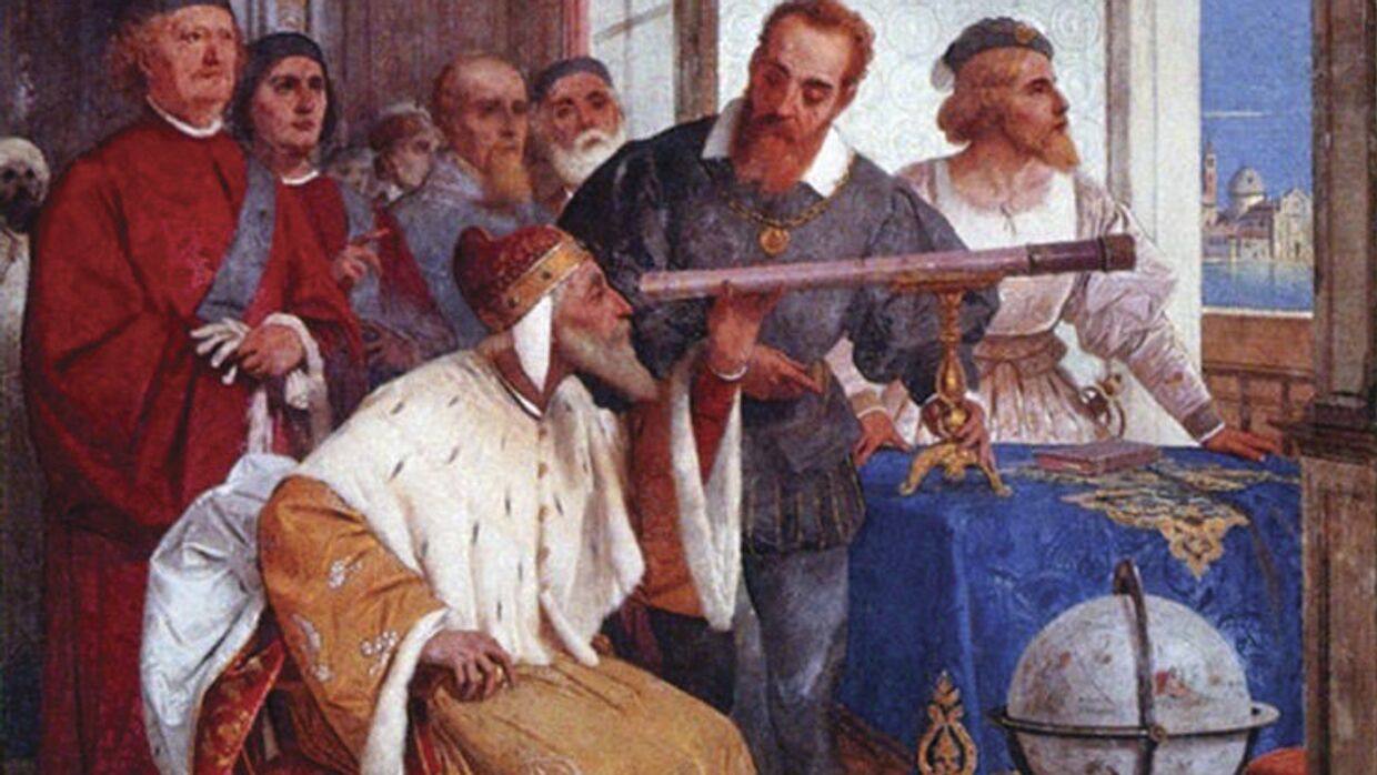 Галилей показывает телескоп венецианскому дожу (фреска Дж. Бертини)