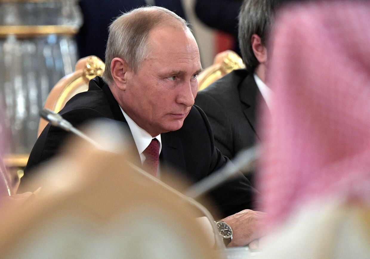 Президент РФ Владимир Путин во время российско-саудовских переговоров. 5 октября 2017