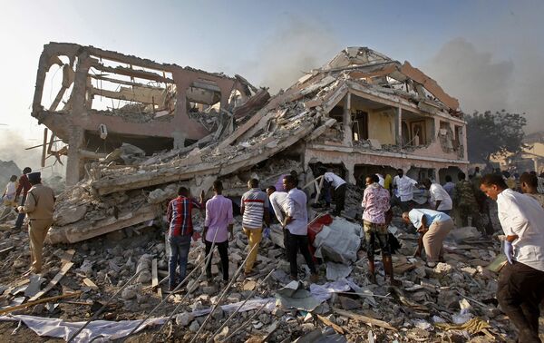 Последствия взрыва в Сомали