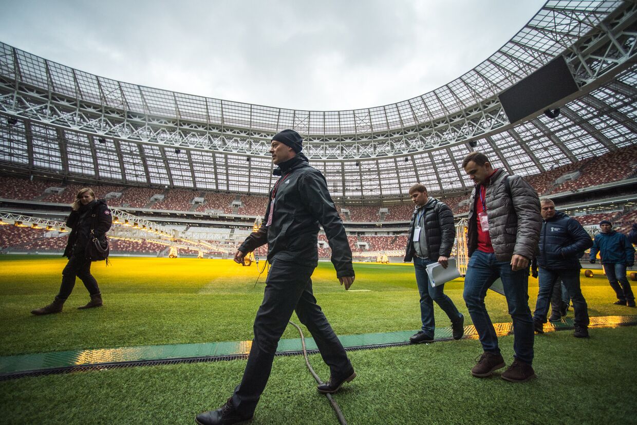 Инспекционный визит делегации FIFA и оргкомитета Россия-2018 на стадион Лужники