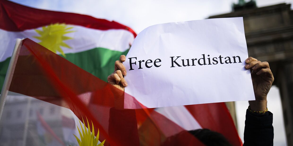 Акция в поддержку независимости Курдистана в Берлине
