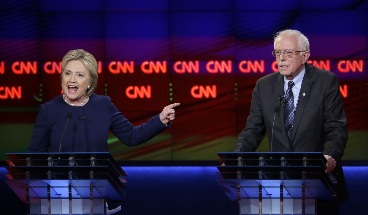 Дебаты кандидатов в президенты от демократической партии Хиллари Клинтон и Берни Сандерса