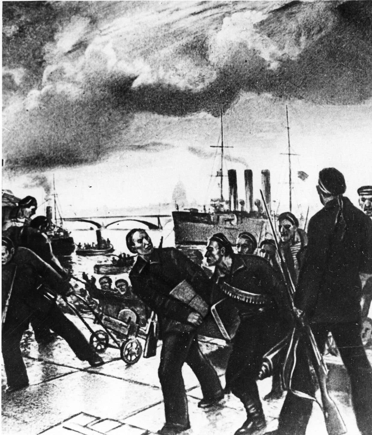 Матросы во время Октябрьской революции в Петрограде