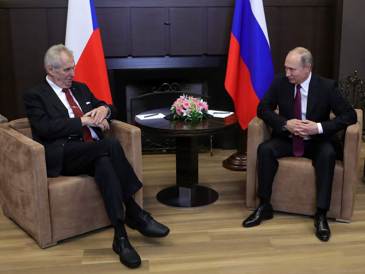 Владимир Путин и президент Чехии Милош Земан во время встречи. 21 ноября 2017