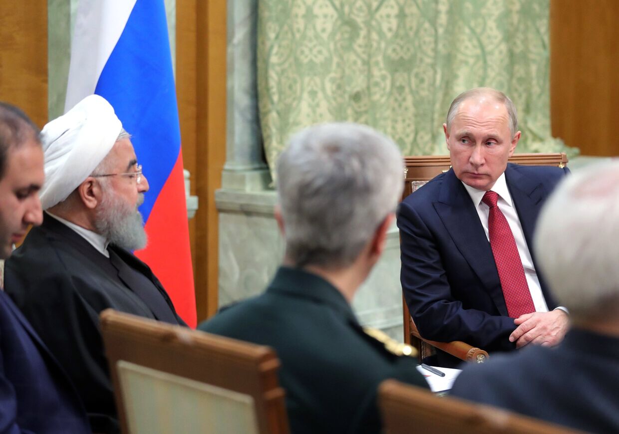 Встреча президента РФ В. Путина с президентом Ирана Х. Рухани
