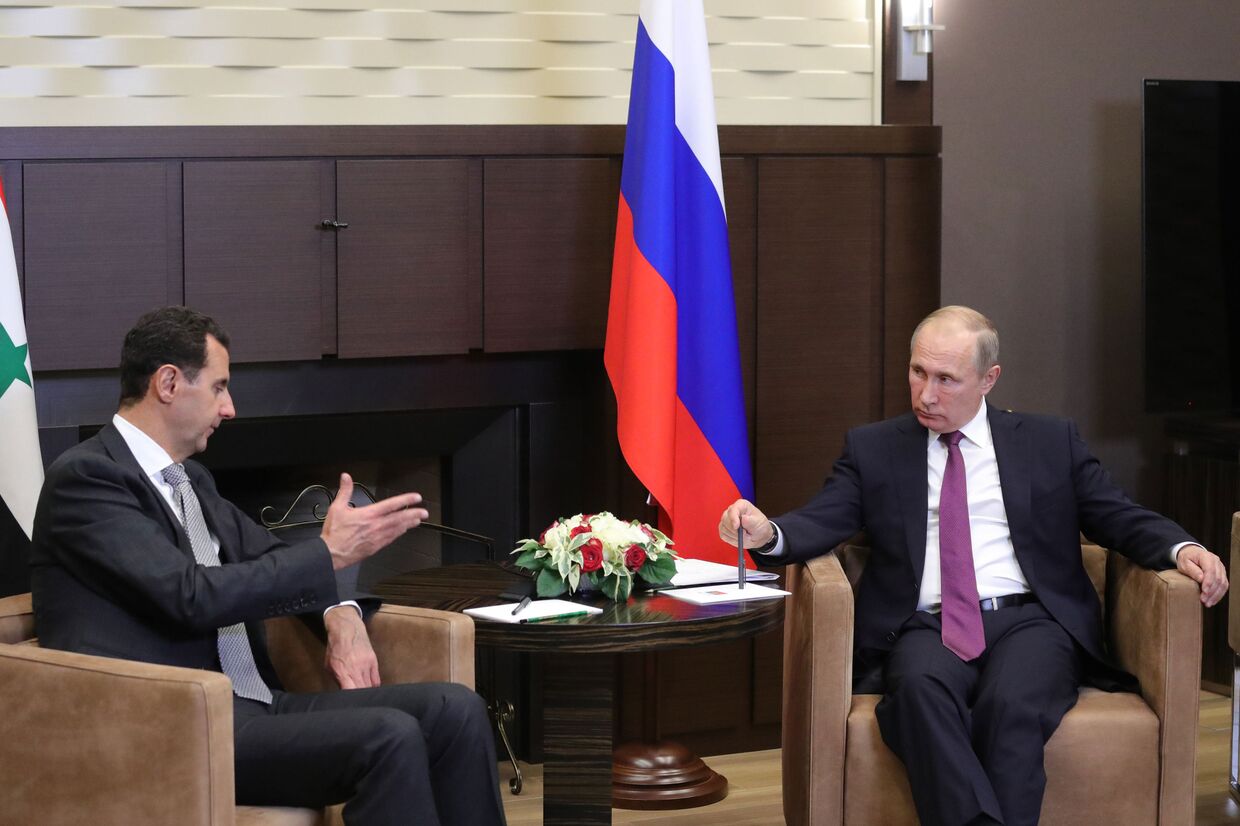 Президент РФ Владимир Путин и президент Сирии Башар Асад во время встречи