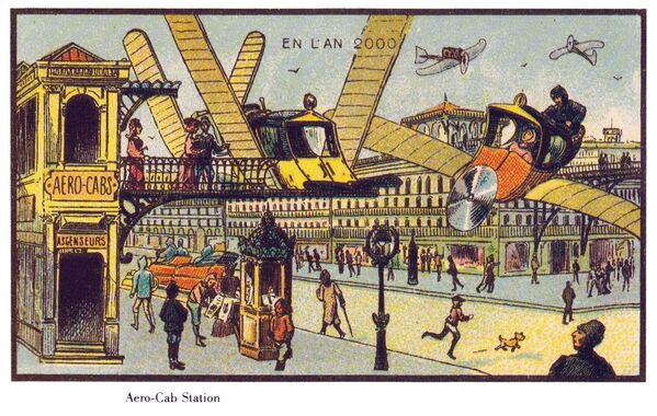 Карточка серии «Франция в 2000 году» — «Станция аэрокэбов»