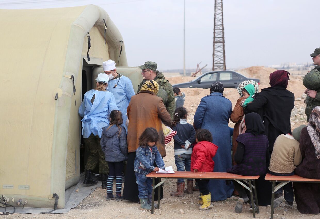 Пункт временного размещения беженцев Жибрин в Алеппо