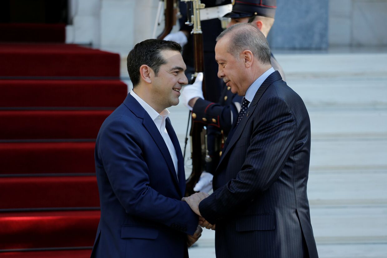Премьер-министр Греции Алексис Ципрас и президент Турции Тайип Эрдоган