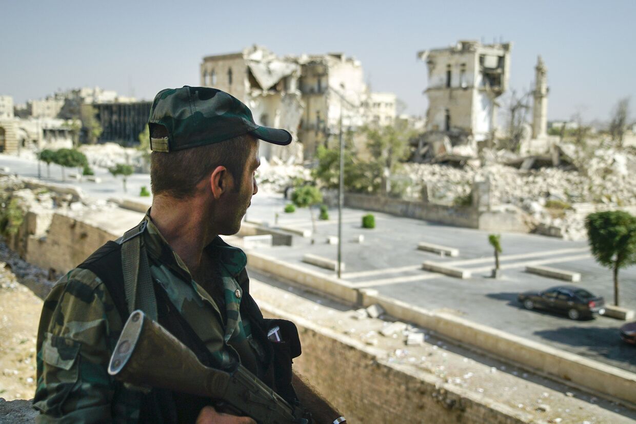 Сирийский солдат в Алеппо, Сирия
