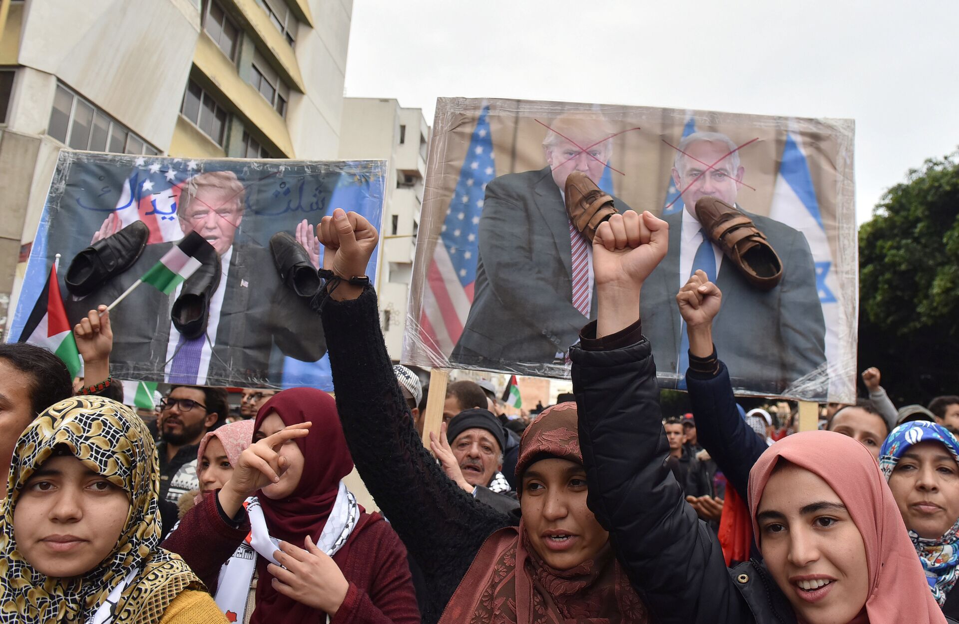 Демонстрация в столице Марокко Рабате в поддержку Палестины и против решения президента США Дональда Трампа по Иерусалиму - ИноСМИ, 1920, 03.11.2023