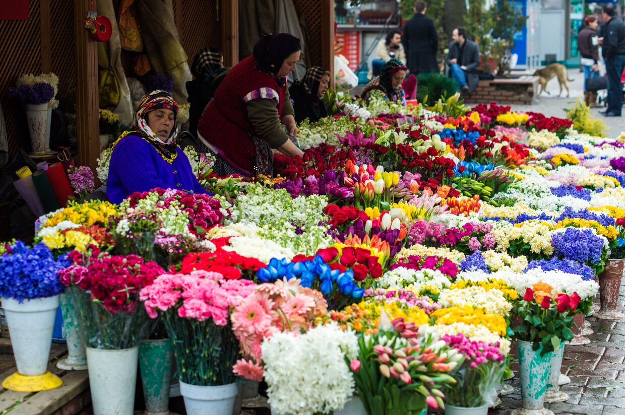 Цветочный базар в Стамбуле